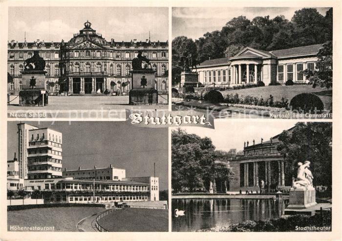 STUTTGART  CITY Neues Schloss Kursaal Bad Cannstatt Staatstheater Hoehenrestaura