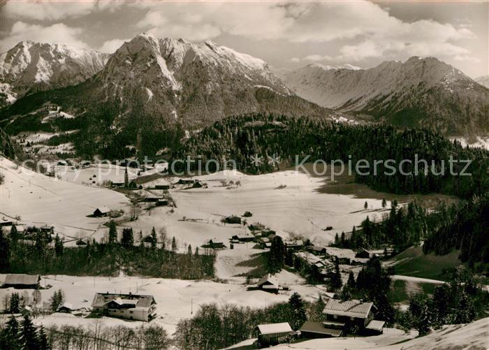 Tiefenbach Oberstdorf Panorama Wintersportplatz Allgaeuer Alpen
