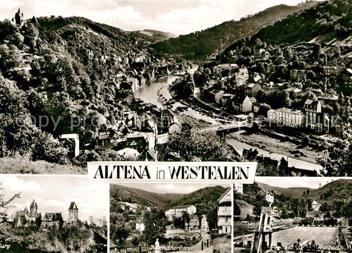 Altena Lenne Panorama Burg Jugendherberge Freibad