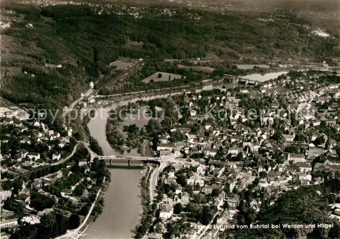 Essen Ruhr Ruhrtal bei Werden und Huetel Fliegeraufnahme