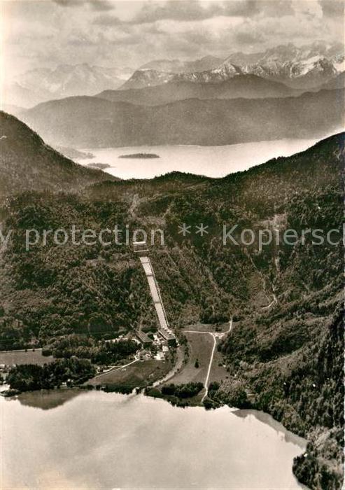 Kochel See Walchenseekraftwerk des Bayernwerks Fliegeraufnahme