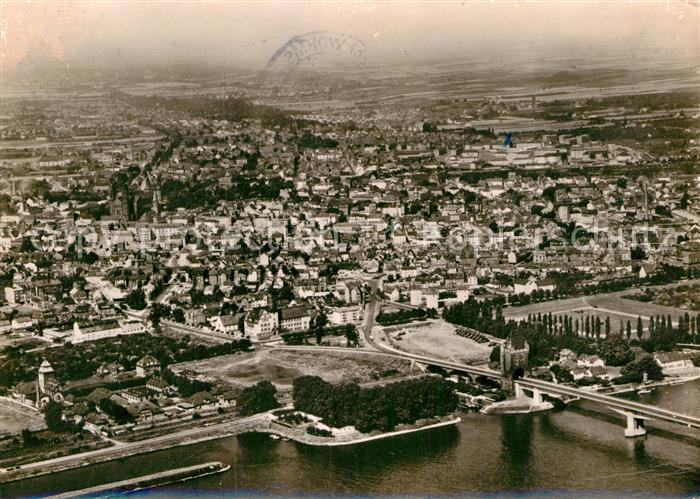 Worms Rhein Fliegeraufnahme