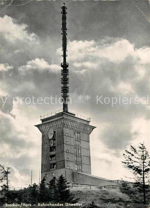 Brocken Harz Sender Aufziehendes Unwetter