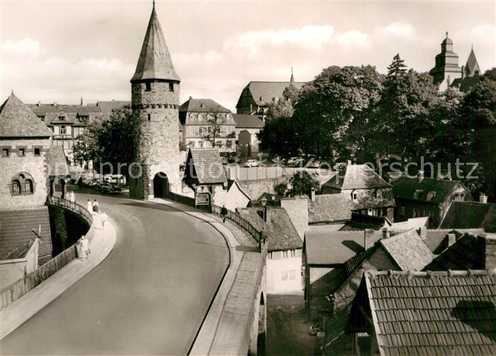 Bad Homburg Altstadt mit Ritter von Marx Bruecke Turm