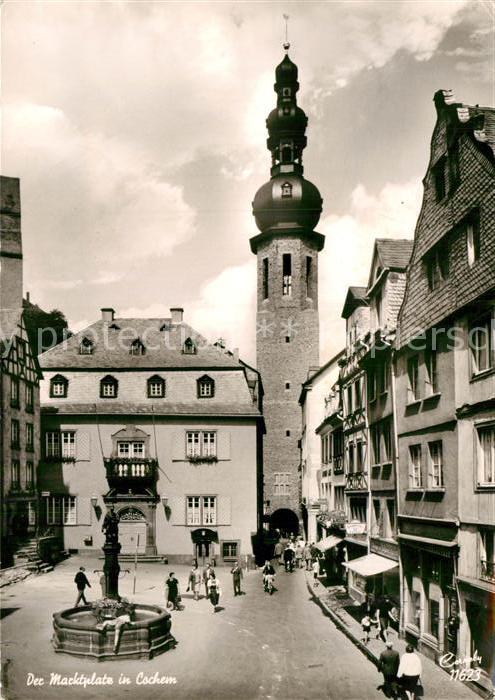 Cochem Mosel Marktplatz Brunnen Turm