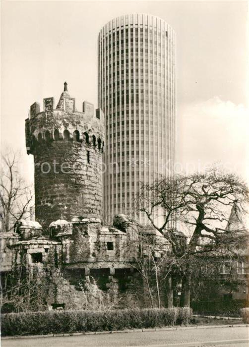 Jena Thueringen Pulverturm der Stadtbefestigung 15. Jhdt. und Neubau Universitae