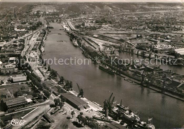 Rouen La Seine et les Quais vue aerienne