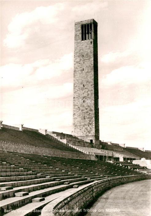 BERLIN  CITY Olympia Stadion Glockenturm mit Tribuene am Maifeld