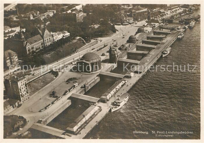 HAMBURG  CITY St Pauli Landungsbruecken Fliegeraufnahme
