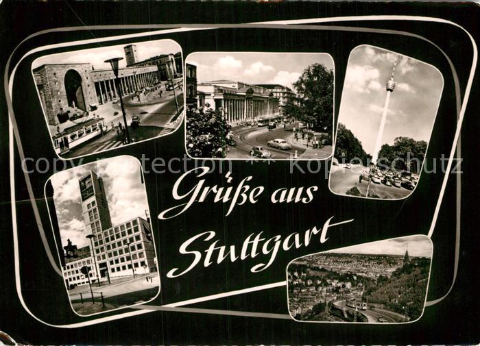 STUTTGART  CITY Hauptbahnhof Fernsehturm Stadtpanorama Steige