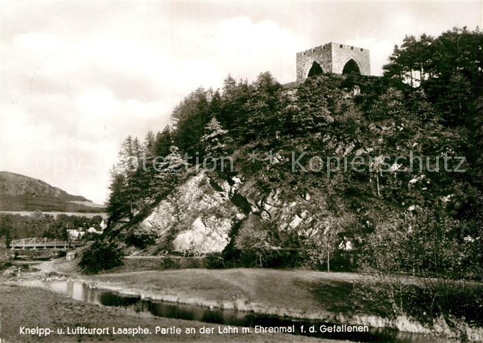Laasphe BAD LAASPHE NRW Partie an der Lahn Ehrenmal fuer die Gefallenen