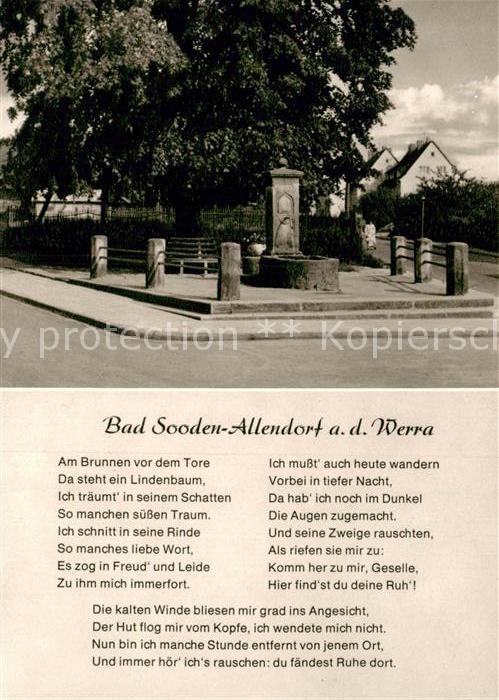 Bad Sooden-Allendorf Am Brunnen vor dem Tore Gedicht