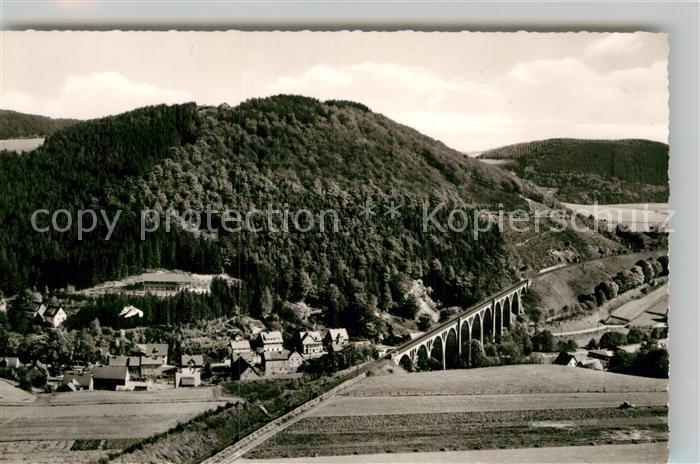 Willingen Sauerland Panorama Orenberg mit Kurmittelhaus und Viadukt Fliegeraufna