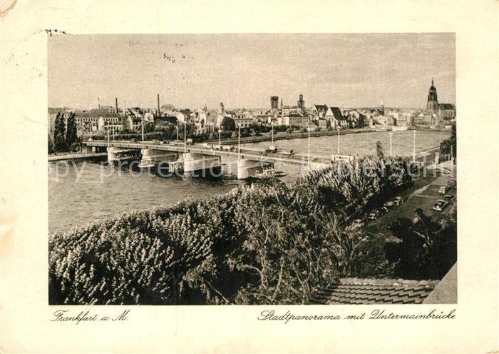 Frankfurt Main Stadtpanorama mit Untermainbruecke