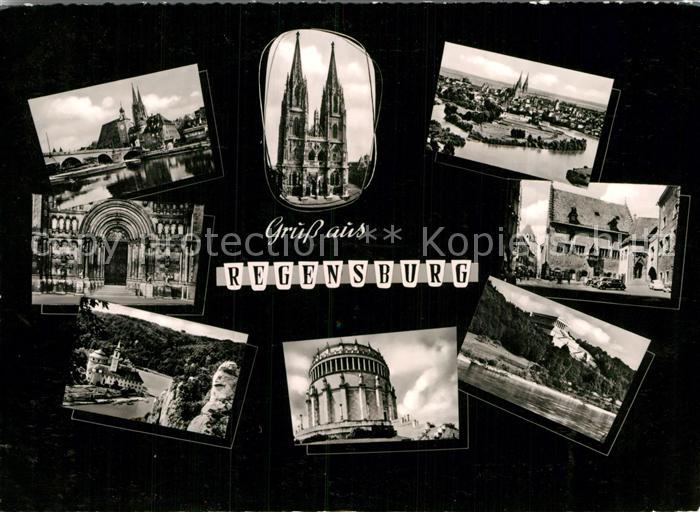 REGENSBURG Bayern Donaubruecke Dom St Peter Altes Rathaus Walhalla Gedenkstaette