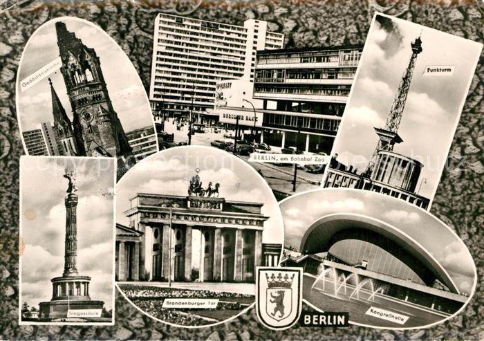 BERLIN  CITY Gedaechtniskirche Siegessaeule Bahnhof Zoo Brandenburger Tor Funktu