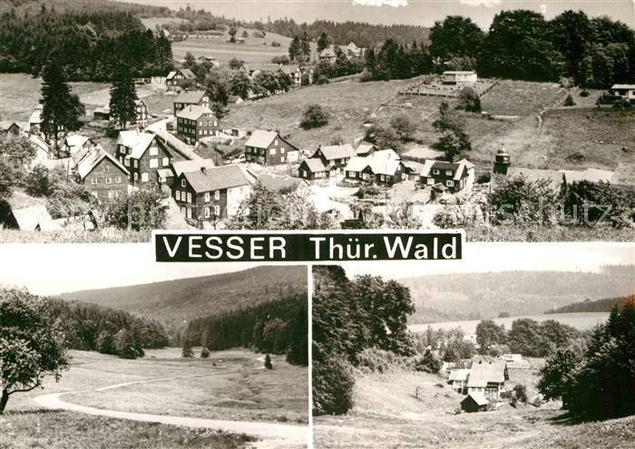 Vesser Rennsteig Teilansichten Landschaftspanorama Handabzug