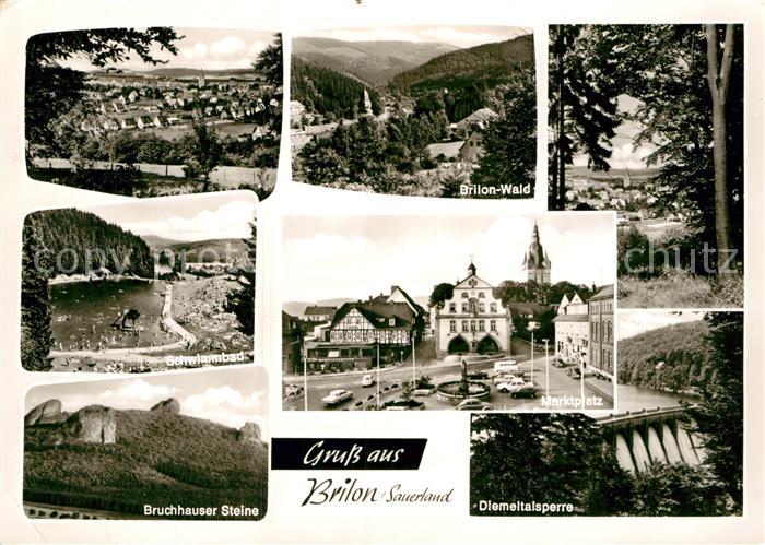 Brilon Hochsauerlandkreis NRW Landschaftspanorama Brilon Wald Schwimmbad Marktpl