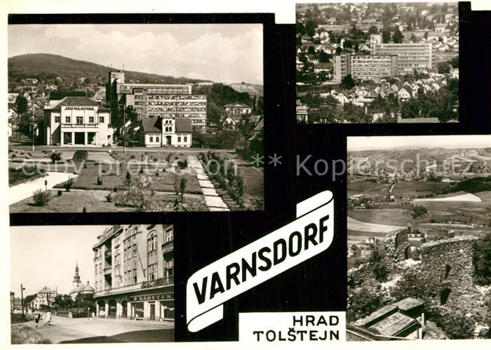 Varnsdorf Park Strassenpartie Burgruine Hrad Tolstejn