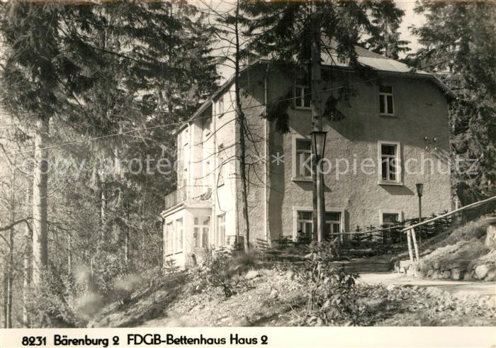Baerenburg Sachsen FDGB Bettenhaus Haus 2 Handabzug