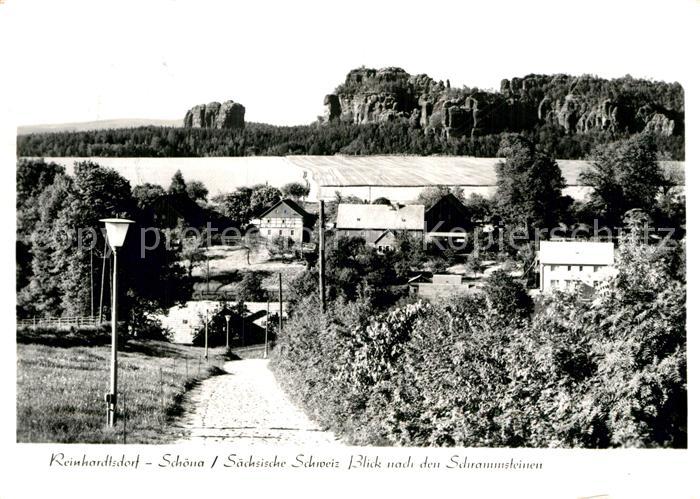 Reinhardtsdorf-Schoena Blick nach den Schrammsteinen