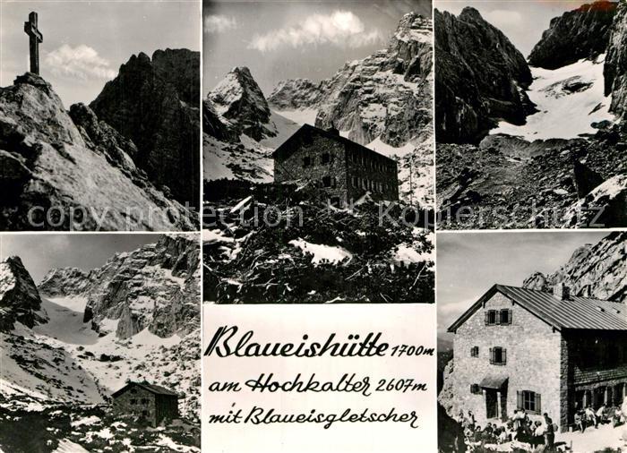 Blaueishuette Berchtesgaden Berghaus am Hochkalter mit Blaueisgletscher Berchtes