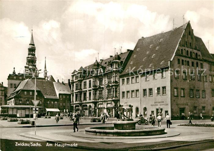 Zwickau Sachsen Hauptmarkt Brunnen