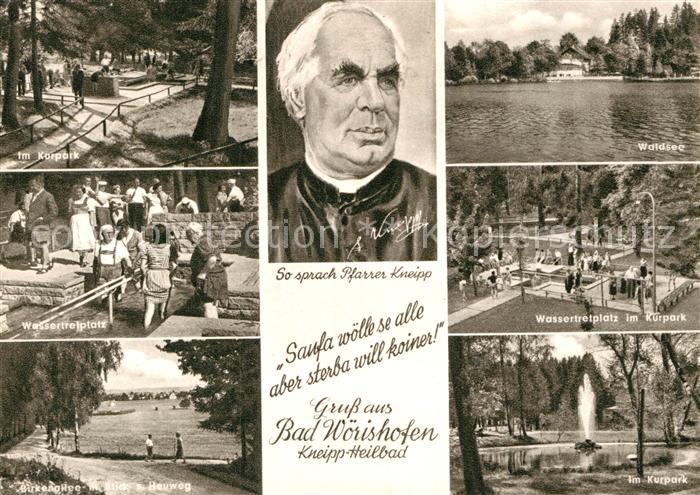 Bad Woerishofen Kurpark Wassertretplatz Birkenallee Heuweg Portrait Pfarrer Knei