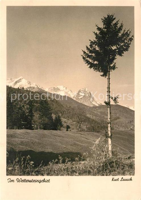 Wetterstein Landschaftspanorama Wettersteingebiet Deutsche Heimkunst Karte