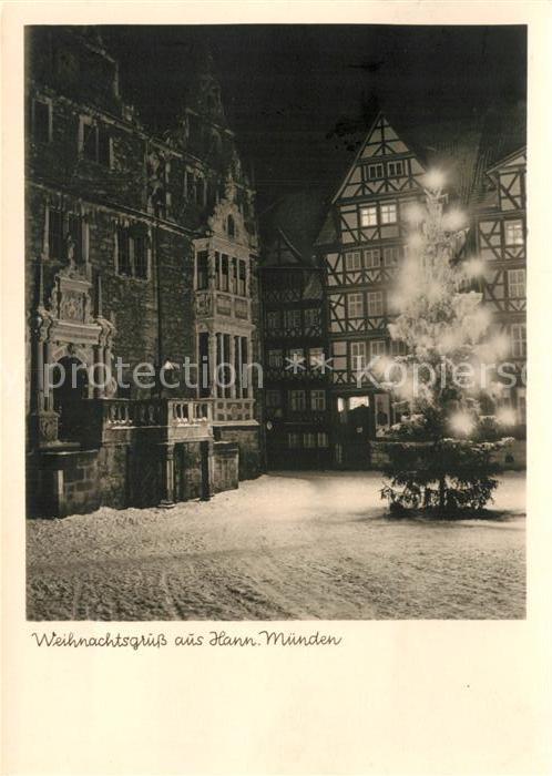 Hann. Muenden Weihnachtsgruss Christbaum Marktplatz
