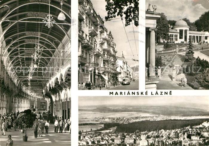Marianske Lazne Wandelhalle Rudolfbrunnen Strassenpartie Stadtpanorama