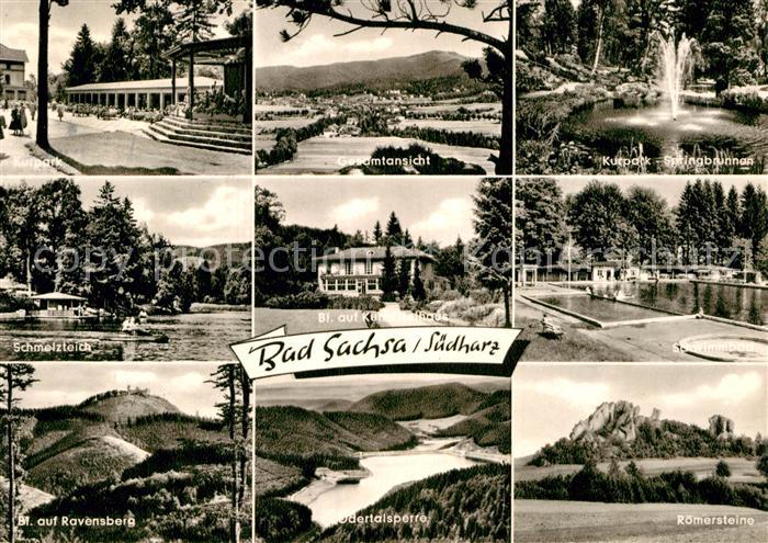 Bad Sachsa Harz Kurpark Schmelzteich Ravensberg Kurmittelhaus Odertalsperre Spri