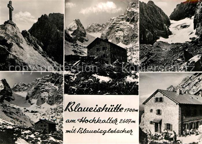 Blaueishuette Berchtesgaden Berghaus am Hochkalter mit Blaueisgletscher Gipfelkr