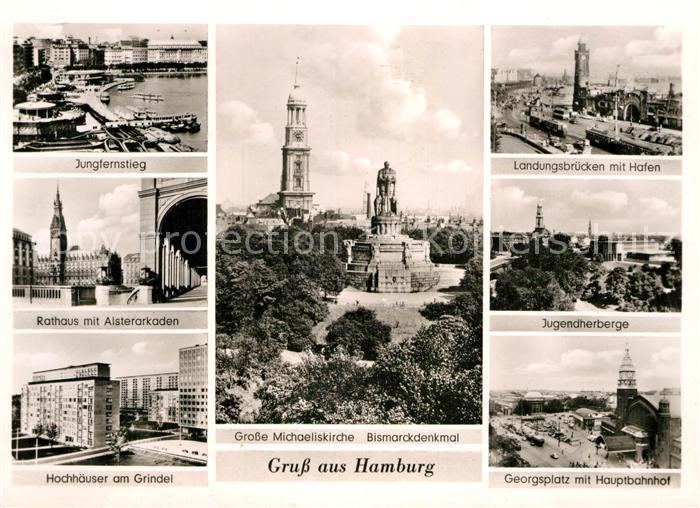 HAMBURG  CITY Jungfernstieg Rathaus Alsterarkaden Hochhaeuser am Grindel Michael