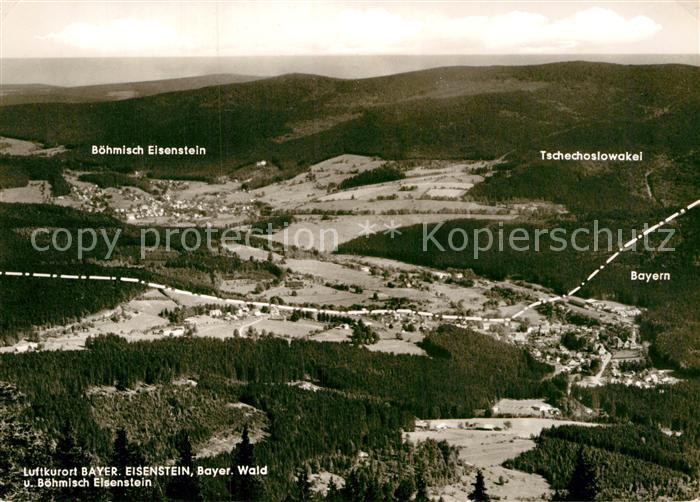 Bayerisch Eisenstein Luftkurort Bayerischer Wald und Boehmisch Eisenstein Grenze