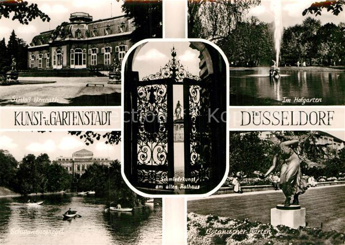 Duesseldorf Schloss Benrath Hofgarten Schmiedekunst am alten Rathaus Botanischer
