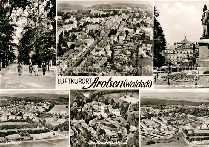 Arolsen Bad Grosse Allee Kaiser Wilhelm Denkmal Residenzschloss Fliegeraufnahme