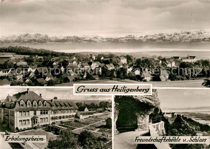 Heiligenberg Baden Panorama mit Alpenblick Erholungsheim Freundschaftshoehle und
