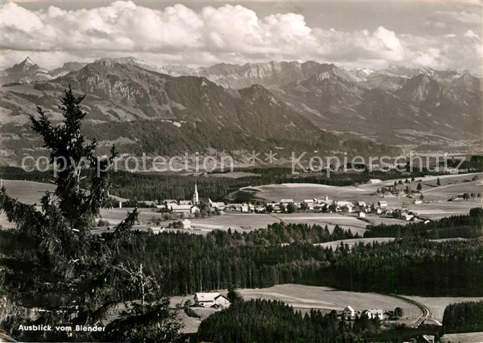 Wiggensbach Panorama Blick vom Jugenderholungsheim auf dem Blender gegen Allgaeu