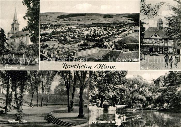 Northeim Marienkirche Markt Weihestaette Schwanenteich Luftaufnahme