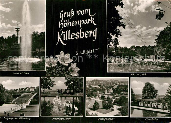 STUTTGART  CITY Hoehenpark Killesberg Aussichtsturm Fontaene Wasserspiele Kleinb