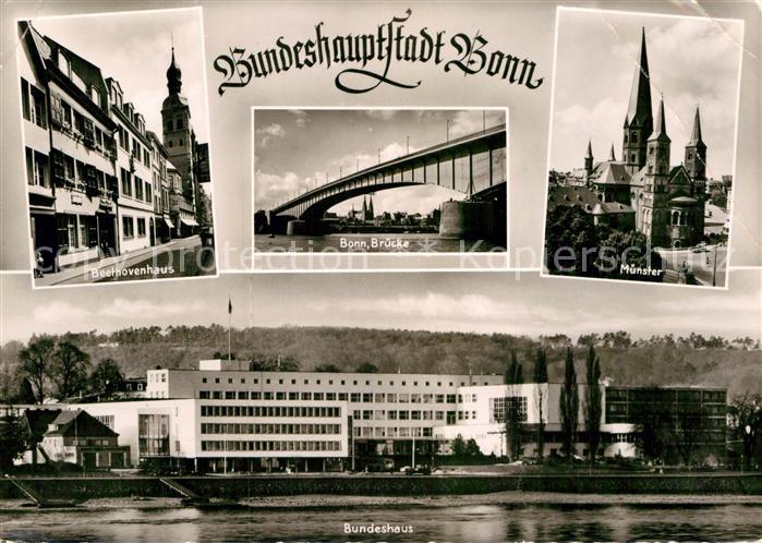 Bonn Rhein Beethovenhaus Rhein Bruecke Muenster Bundeshaus