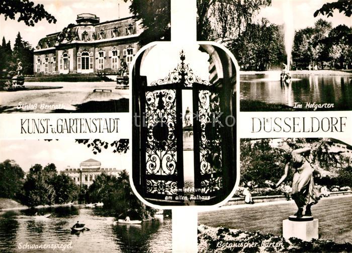 Duesseldorf Schloss Benrath Hofgarten Schmiedekunst am alten Rathaus Botanischer