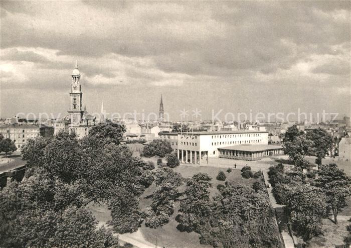 HAMBURG  CITY Jugendherberge Der Michel Wahrzeichen Kupfertiefdruck