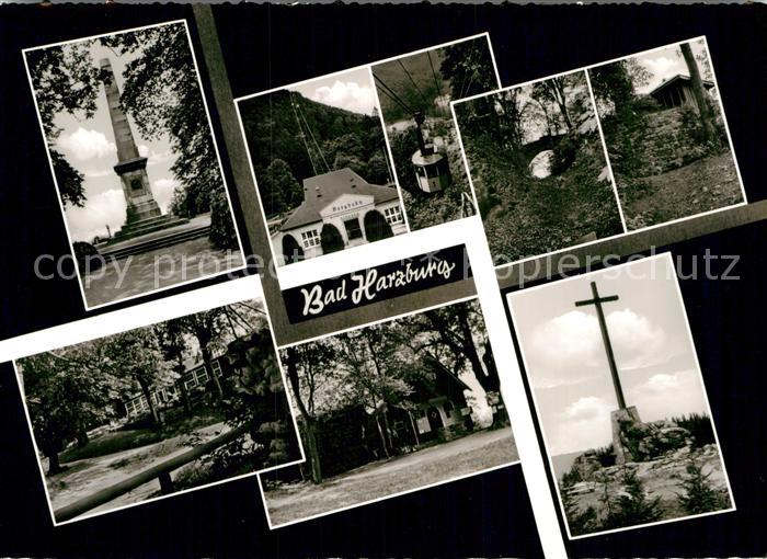 Bad Harzburg Bismarcksaeule Burgberg Burggraben Bruecke Kaiserbrunnen Berghotel