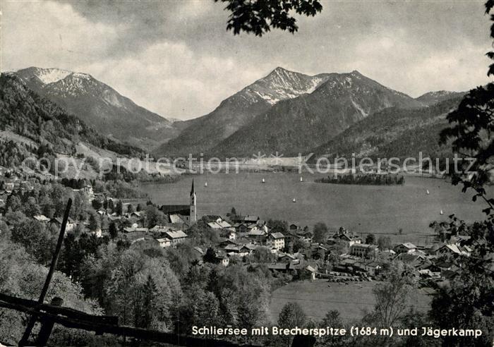 Schliersee Panorama mit Brecherspitze und Jaegerkamp Mangfallgebirge