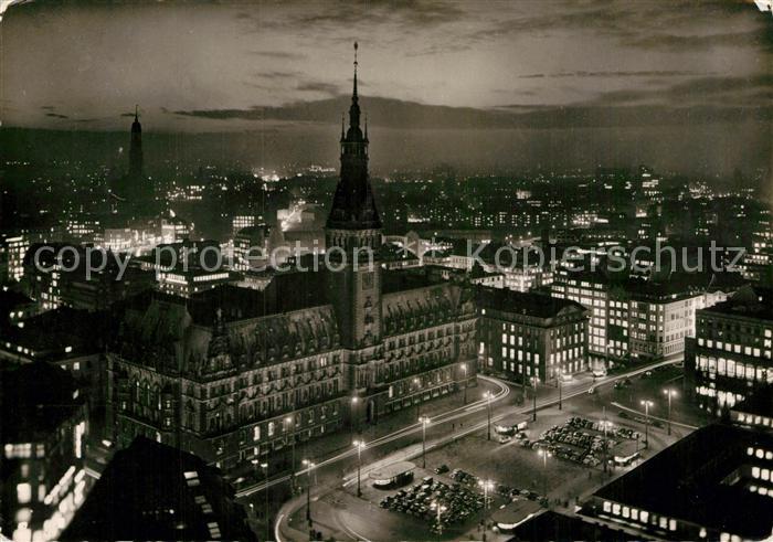 HAMBURG  CITY Rathaus Nachtaufnahme