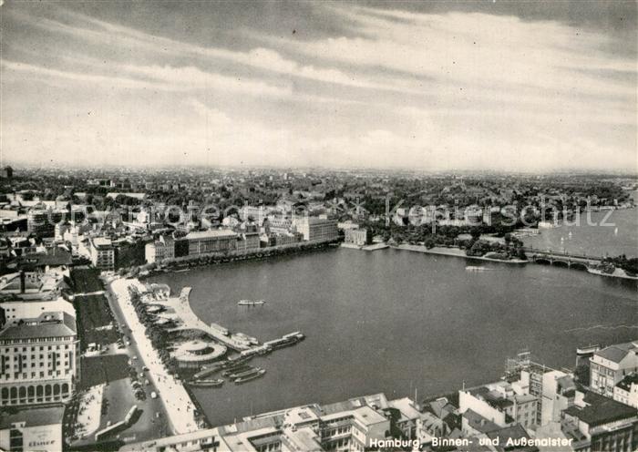 HAMBURG  CITY Binnen- und Aussenalster Fliegeraufnahme