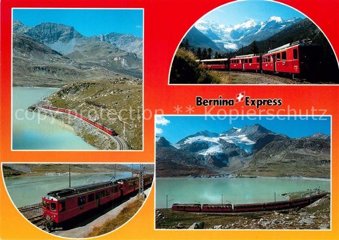 Eisenbahn Bernina-Express Pontresina Alp Gruem