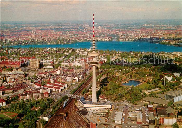 HAMBURG CITY Fliegeraufnahme Fernsehturm